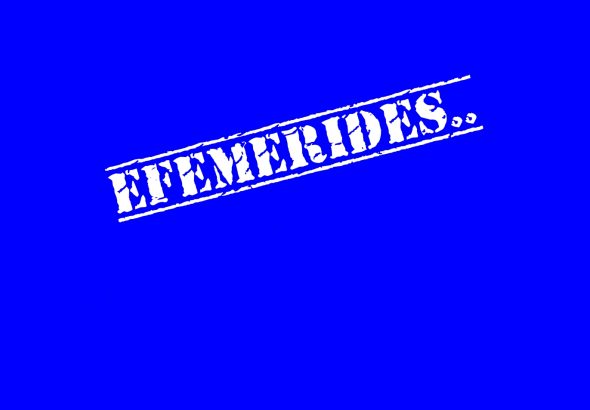 fondo azul con efemérides