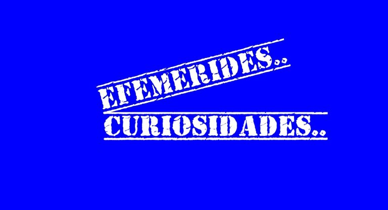 fondo azul con efemérides
